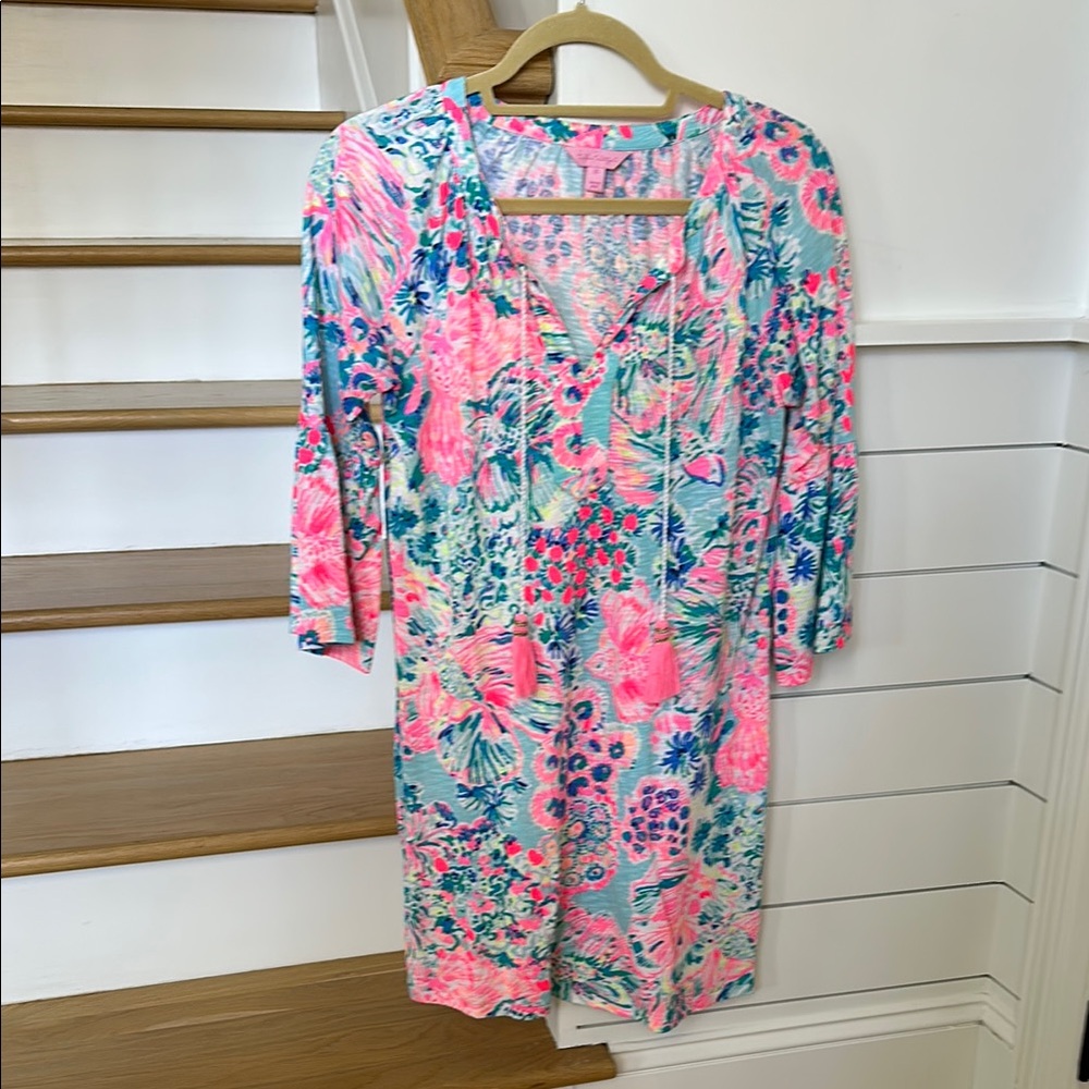 Lilly Pulitzer Colorful Floral Tunic Dress, size XS